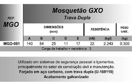 Mosquetão GXO (Trava Dupla)