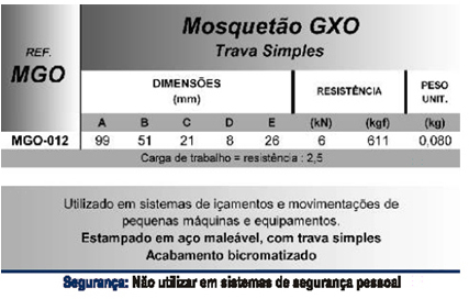 Mosquetão GXO (Trava Simples)